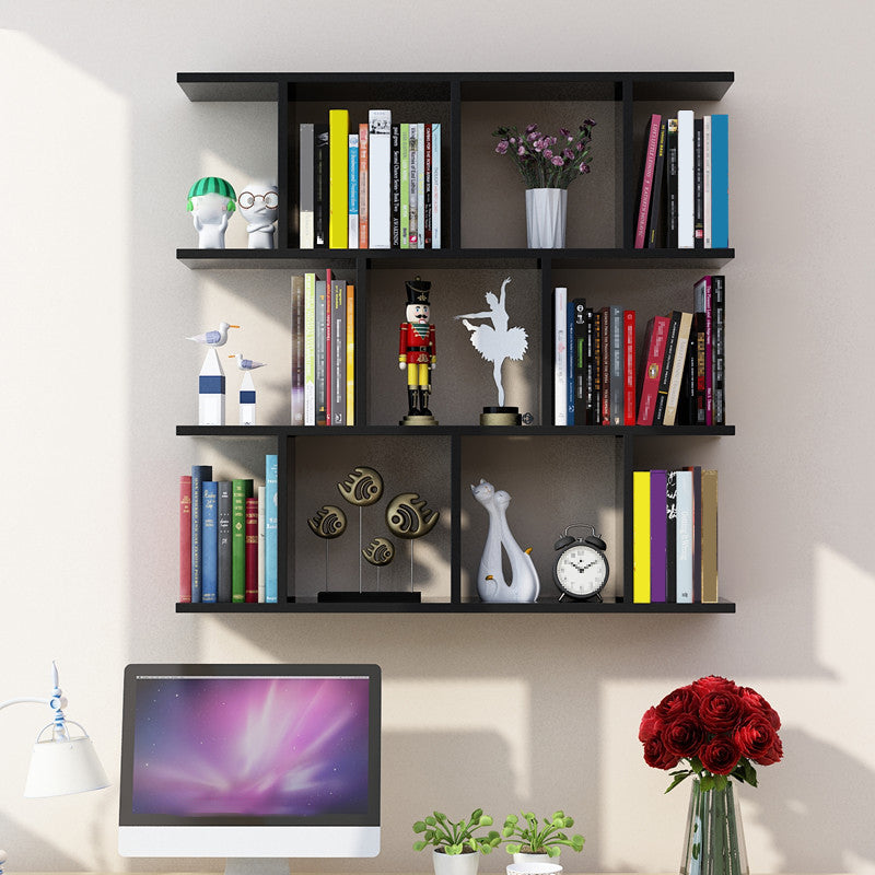 Wall Mounted Bookcase Engineered Wood Bookshelf Open Bookcase
