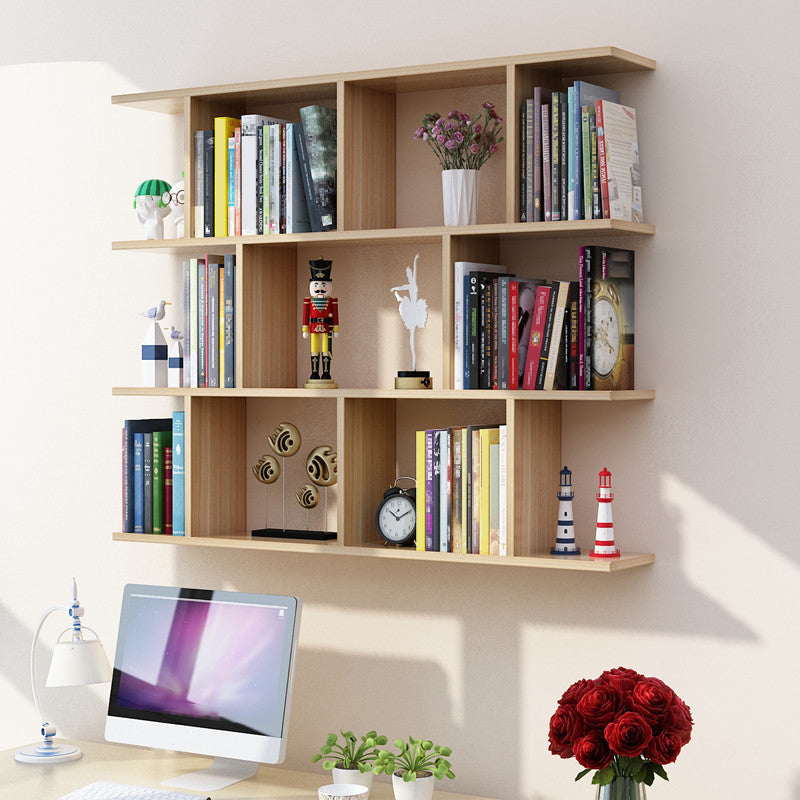 Wall Mounted Bookcase Engineered Wood Bookshelf Open Bookcase