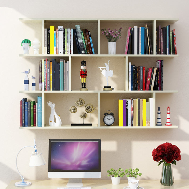 Wall Mounted Bookcase Engineered Wood Bookshelf Open Bookcase