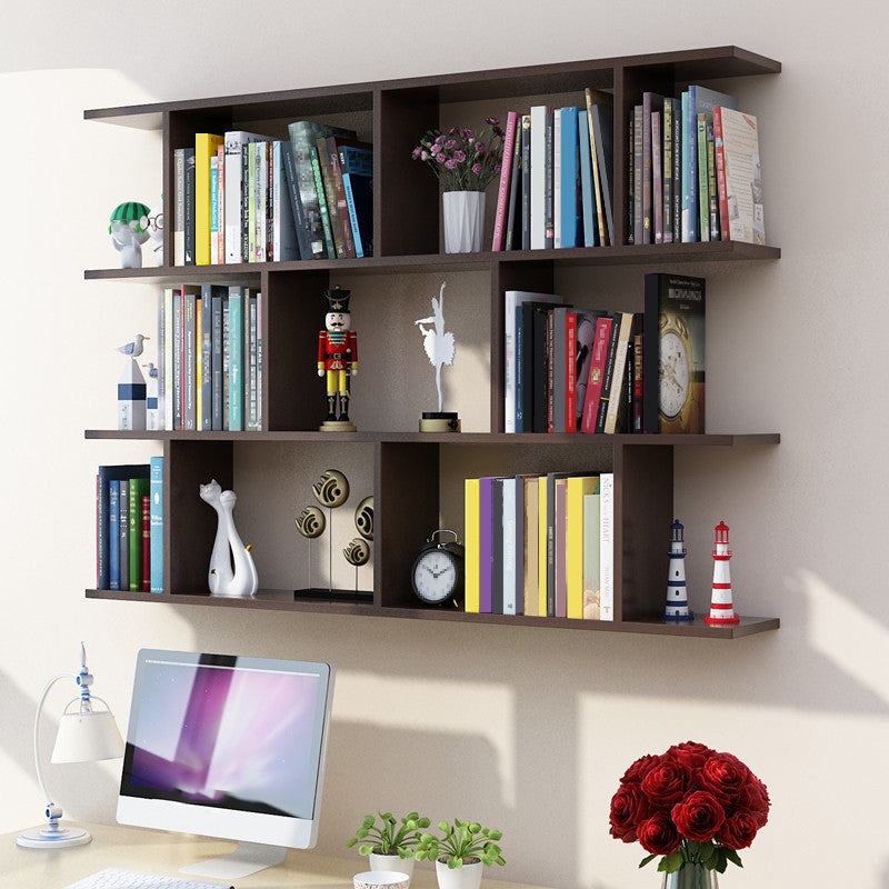Wall Mounted Bookcase Engineered Wood Bookshelf Open Bookcase