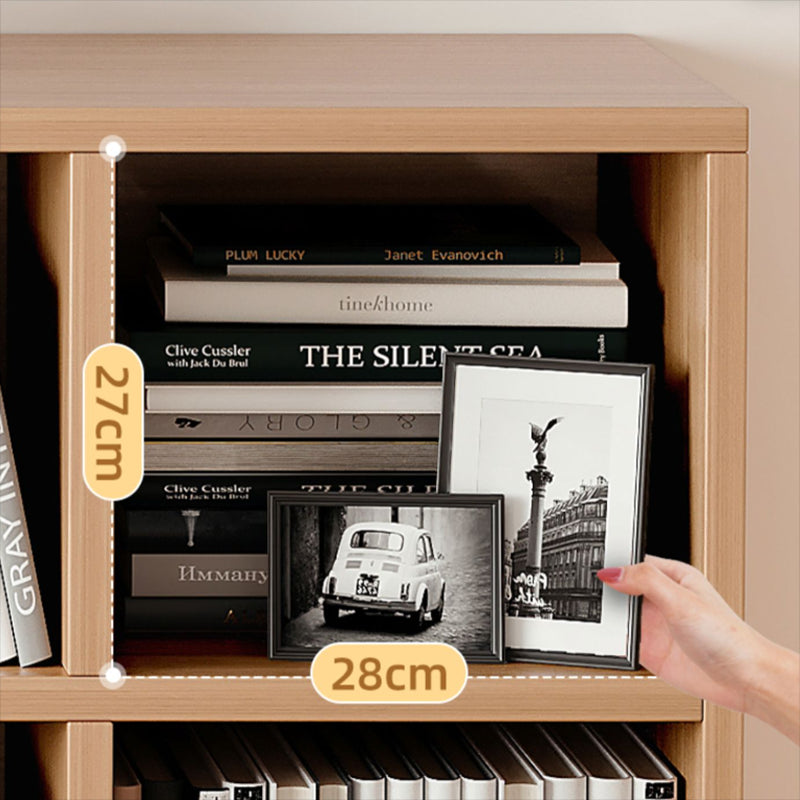 Contemporary Engineered Wood Bookshelf Standard Closed Back with Shelves