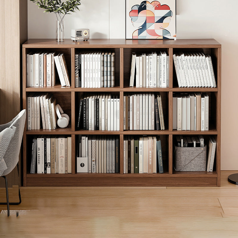 Contemporary Engineered Wood Bookshelf Standard Closed Back with Shelves