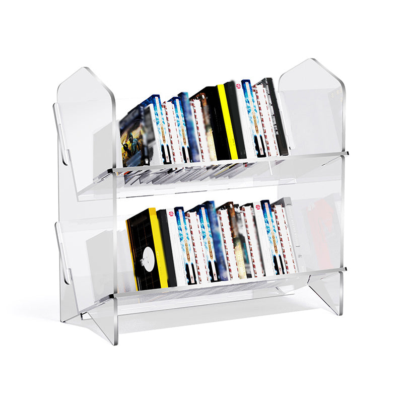 Scandinavian Acrylic Bookcase  Standard Closed Back Bookshelf with Shelves