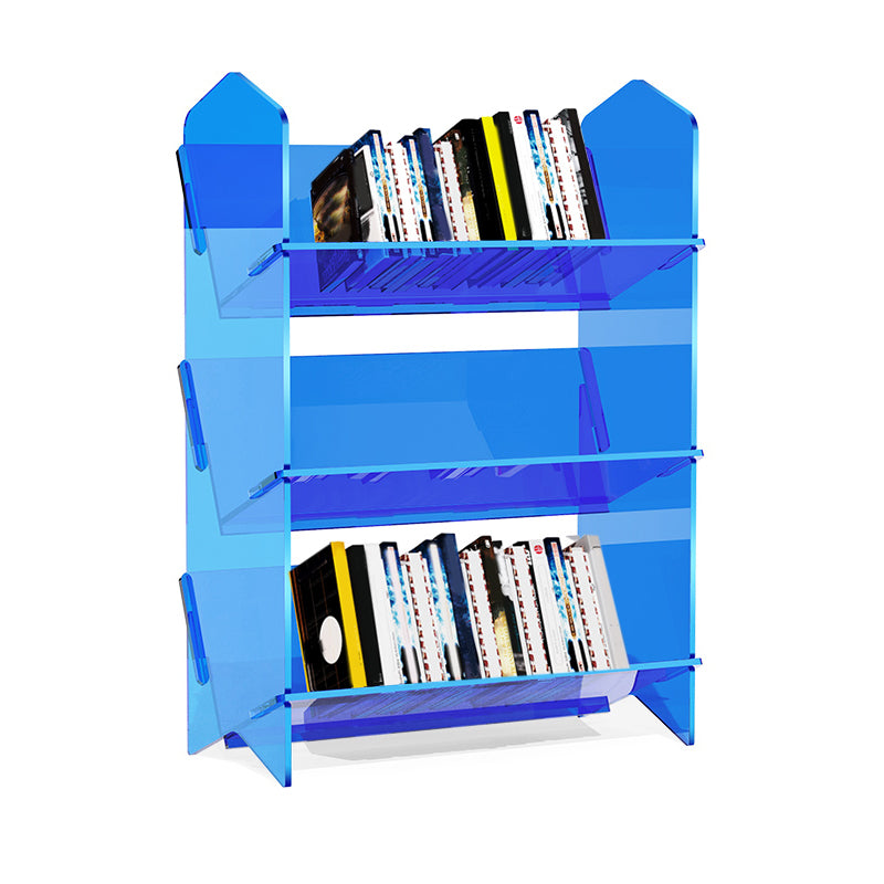 Scandinavian Acrylic Bookcase  Standard Closed Back Bookshelf with Shelves