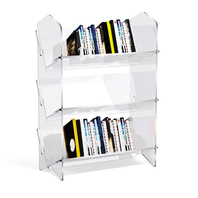Scandinavian Acrylic Bookcase  Standard Closed Back Bookshelf with Shelves