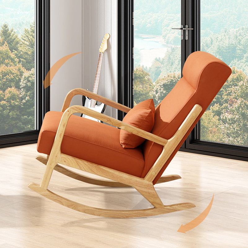 Modern Wooden Base Home Rocking Chair Lounge Leisure Lazy Chair for Balcony