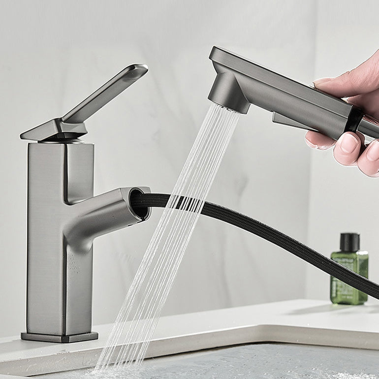 Modern Bathroom Vessel Faucet Solid Color Brass Vessel Sink Faucet for Bathroom