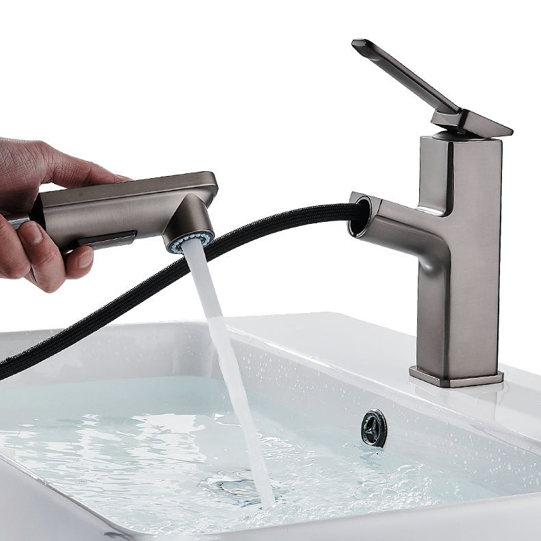 Modern Bathroom Vessel Faucet Solid Color Brass Vessel Sink Faucet for Bathroom