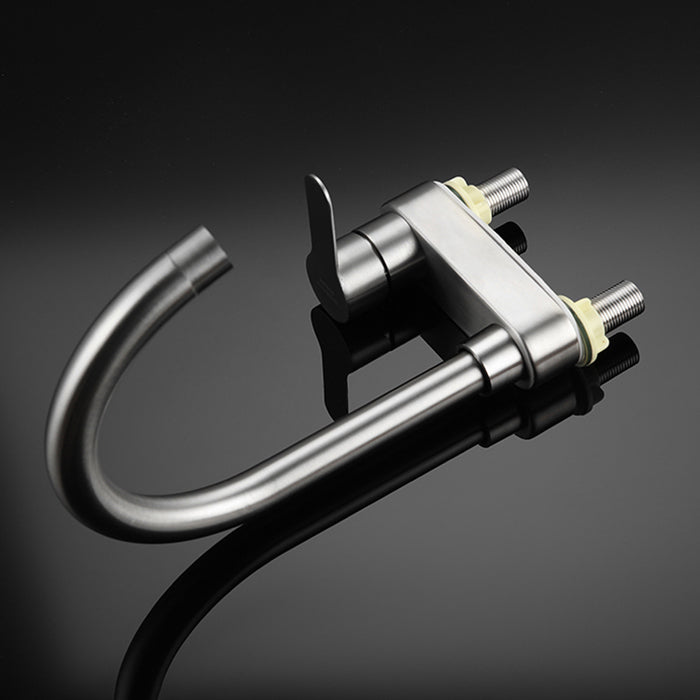 Modern Style Vessel Faucet Stainless Steel Single Handle High Arc Vessel Faucet
