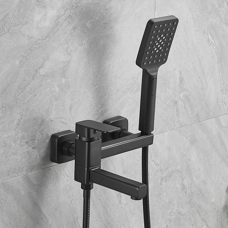 Wall Mounted Metal Tub Filler Low Arc Single Handle Tub Faucet Trim