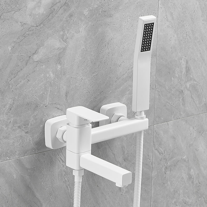 Wall Mounted Metal Tub Filler Low Arc Single Handle Tub Faucet Trim