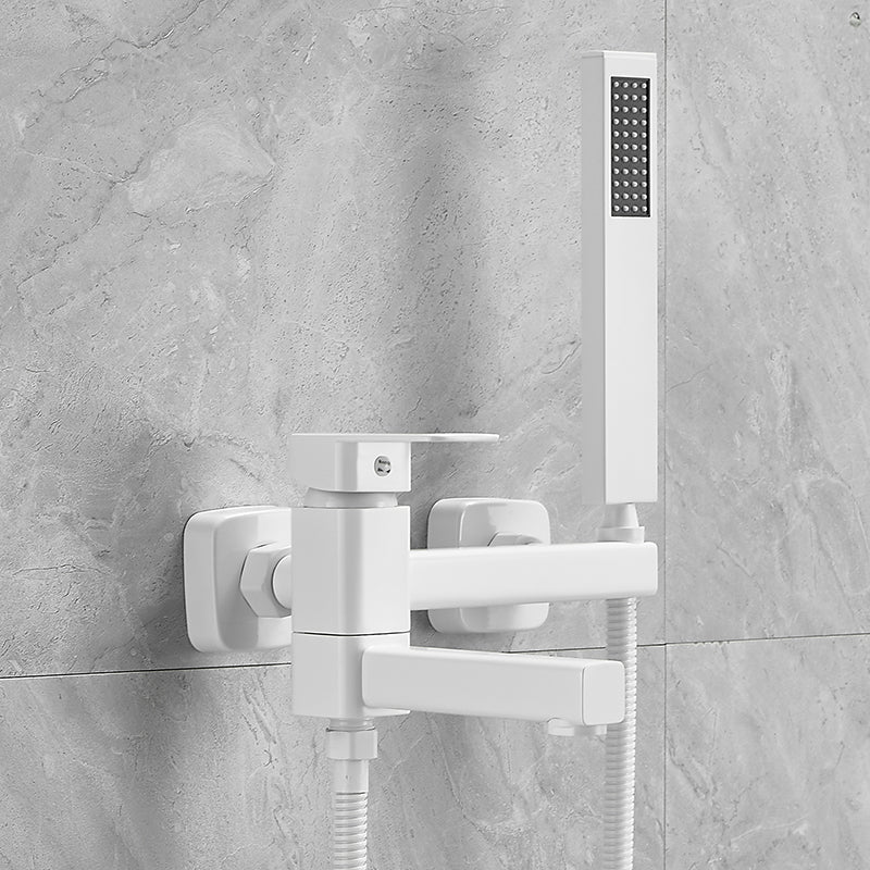Wall Mounted Metal Tub Filler Low Arc Single Handle Tub Faucet Trim