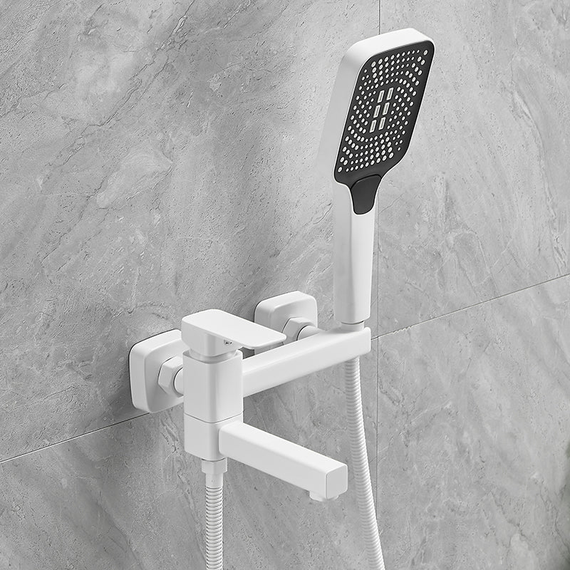 Wall Mounted Metal Tub Filler Low Arc Single Handle Tub Faucet Trim