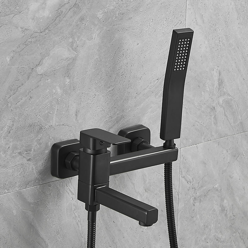 Wall Mounted Metal Tub Filler Low Arc Single Handle Tub Faucet Trim