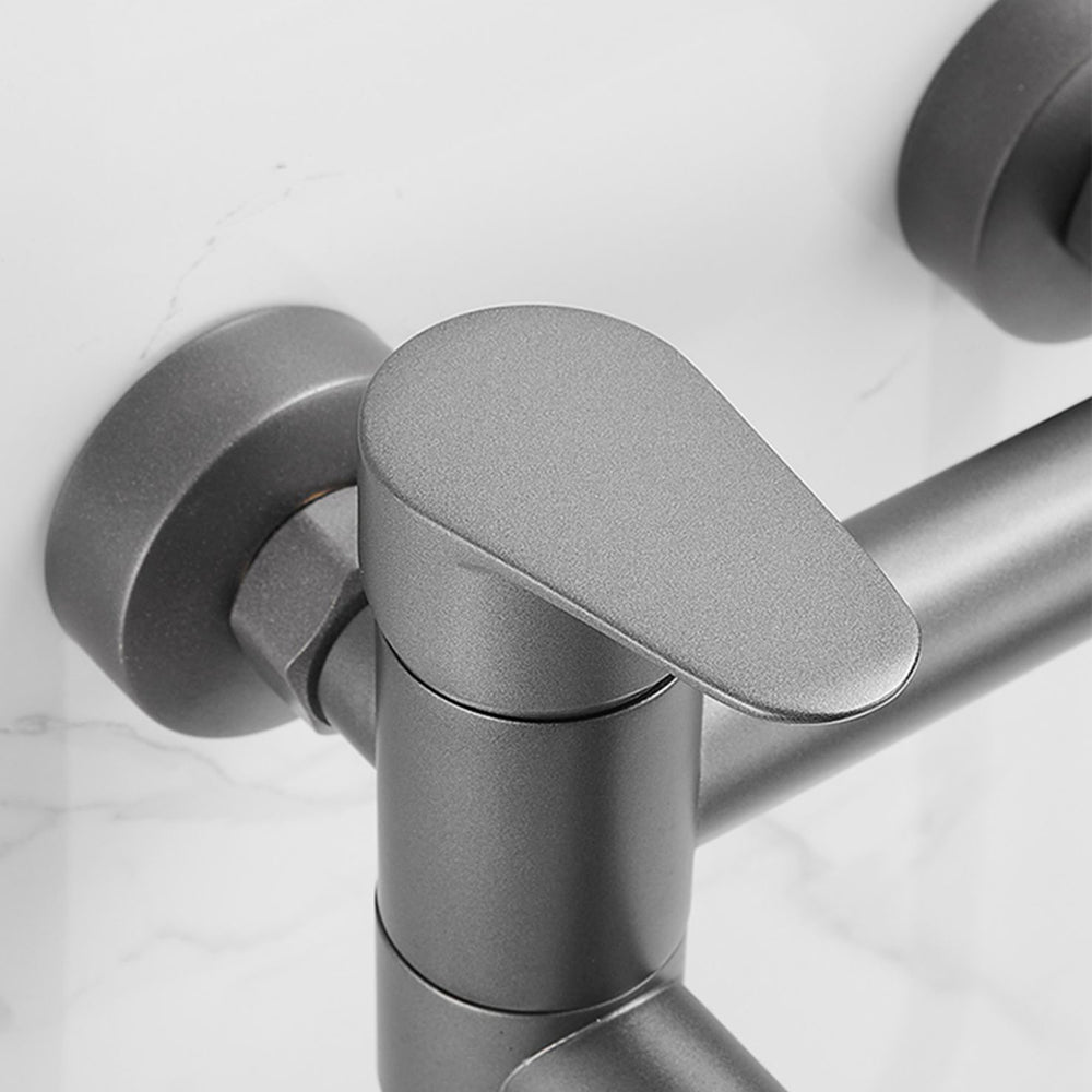 Wall Mounted Metal Tub Filler Low Arc Single Handle Tub Faucet Trim