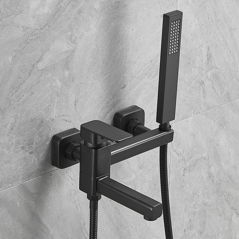 Wall Mounted Metal Tub Filler Low Arc Single Handle Tub Faucet Trim