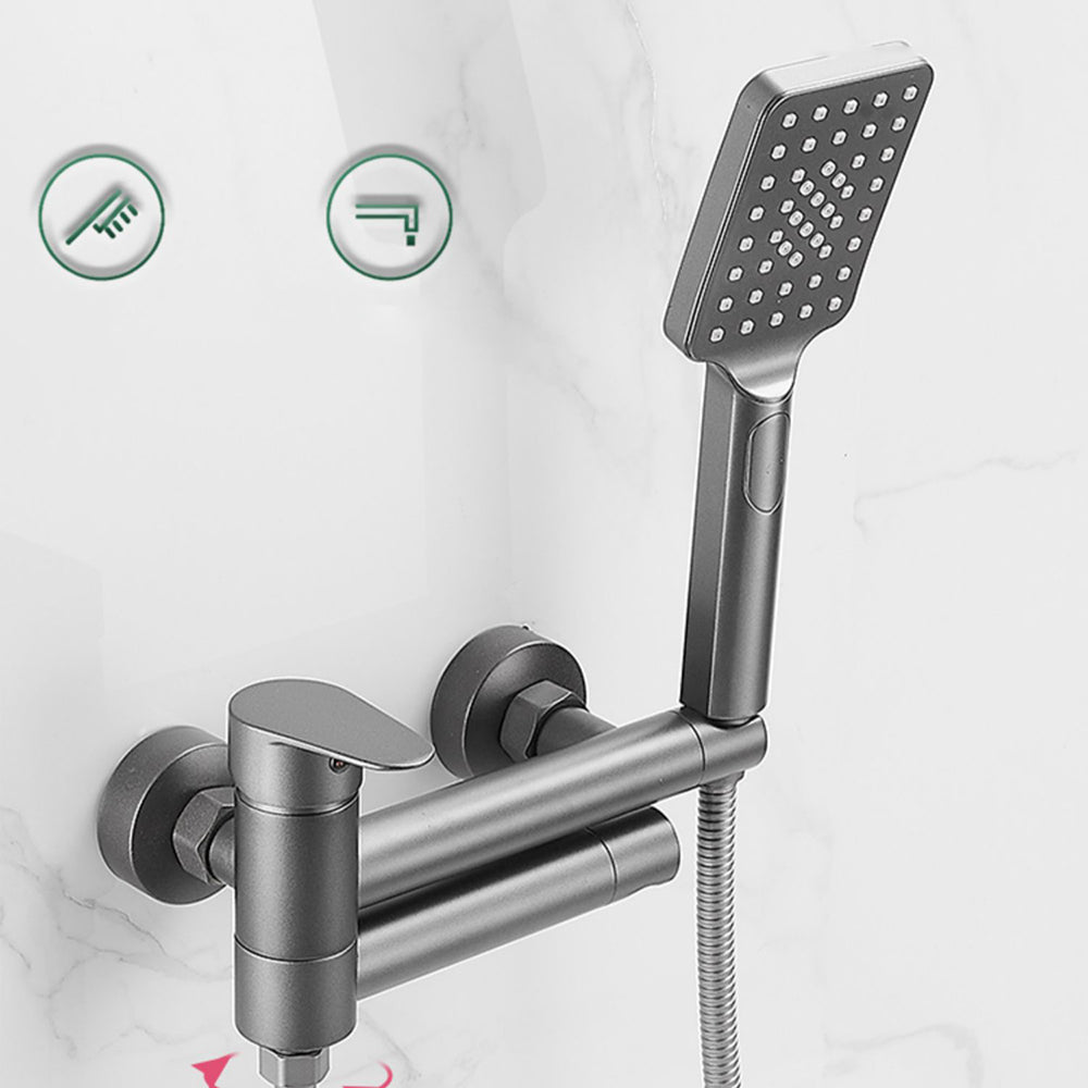 Wall Mounted Metal Tub Filler Low Arc Single Handle Tub Faucet Trim