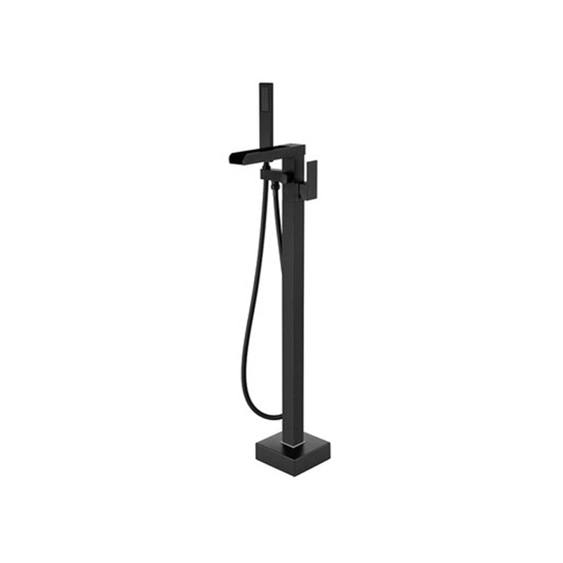 Floor Mounted Metal Freestanding Tub Filler 1 Handle Freestanding Faucet with Hose