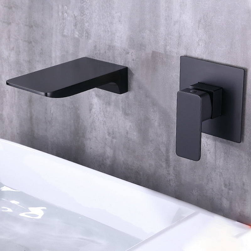 Contemporary Wall Mounted Metal Tub Filler One Handles Waterfall Tub Faucet Trim