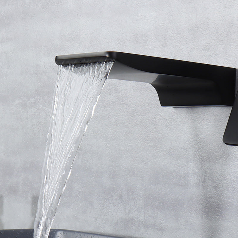Contemporary Wall Mounted Metal Tub Filler One Handles Waterfall Tub Faucet Trim