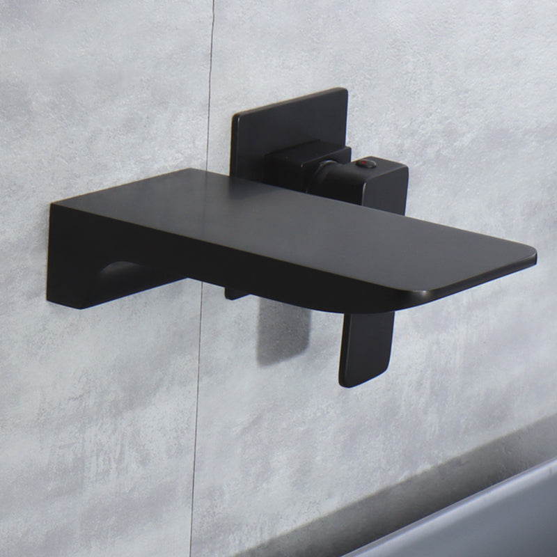 Contemporary Wall Mounted Metal Tub Filler One Handles Waterfall Tub Faucet Trim