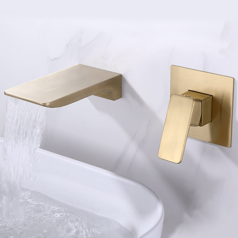 Contemporary Wall Mounted Metal Tub Filler One Handles Waterfall Tub Faucet Trim