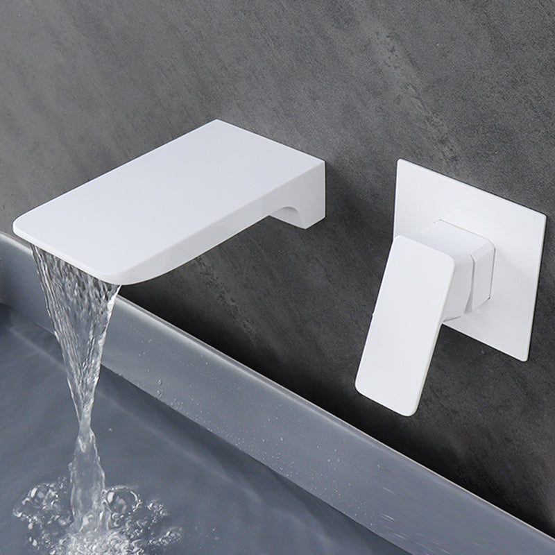Contemporary Wall Mounted Metal Tub Filler One Handles Waterfall Tub Faucet Trim