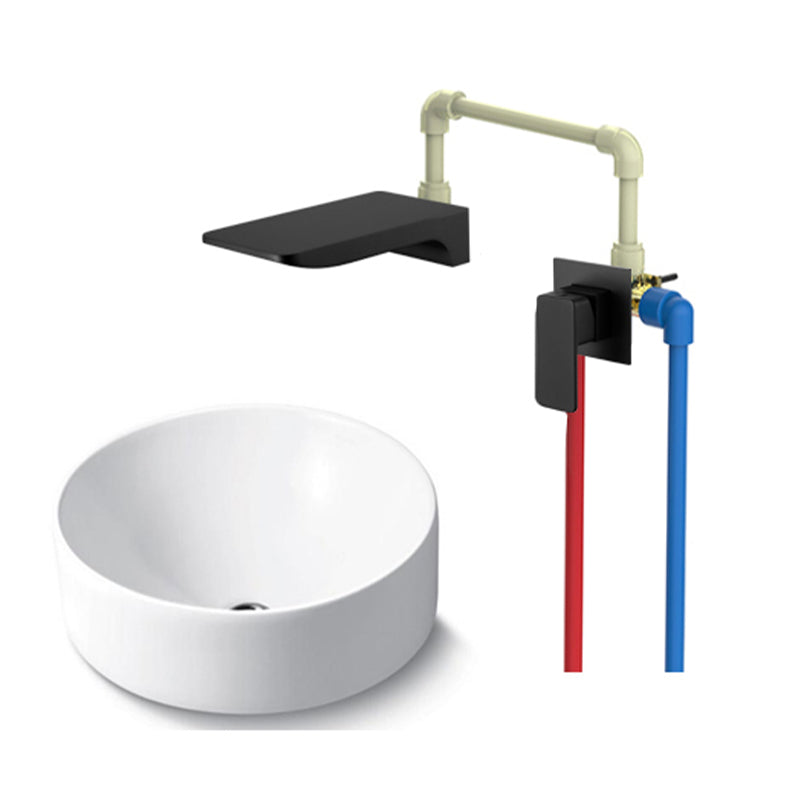 Contemporary Wall Mounted Metal Tub Filler One Handles Waterfall Tub Faucet Trim