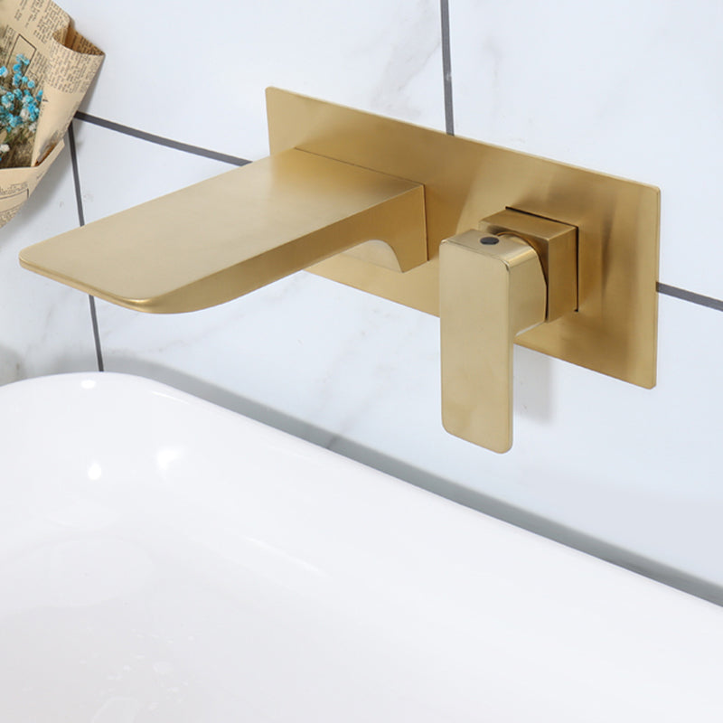 Contemporary Wall Mounted Metal Tub Filler One Handles Waterfall Tub Faucet Trim