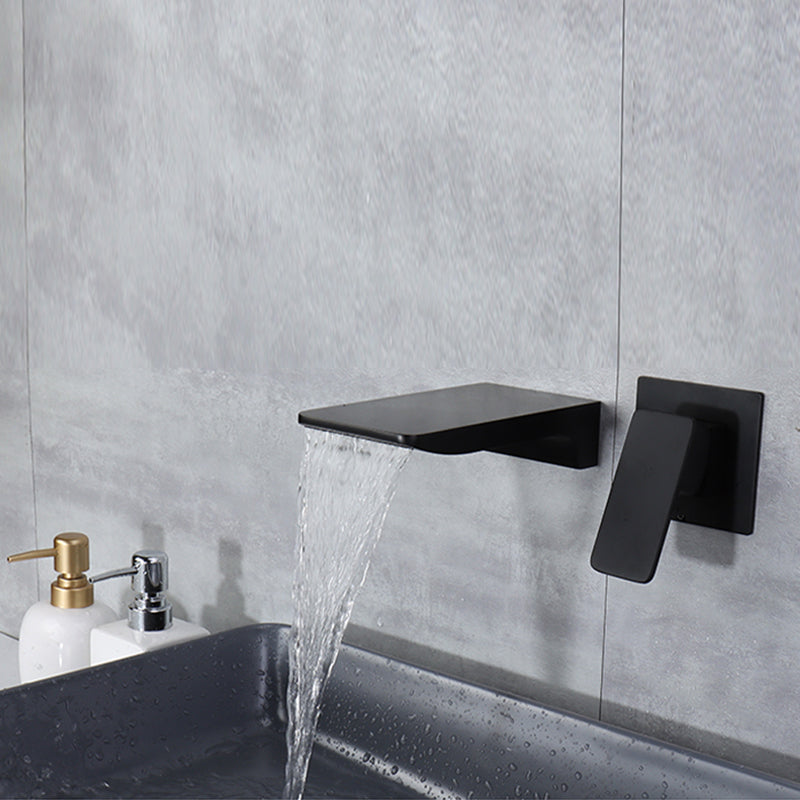 Contemporary Wall Mounted Metal Tub Filler One Handles Waterfall Tub Faucet Trim