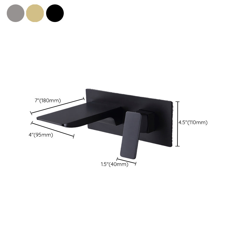 Contemporary Wall Mounted Metal Tub Filler One Handles Waterfall Tub Faucet Trim