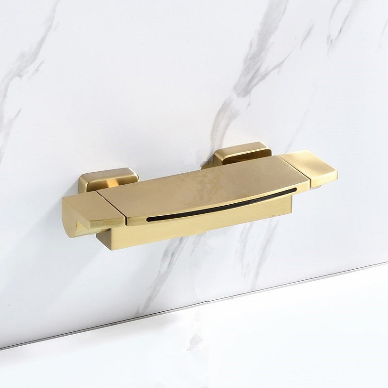 Wall Mounted Metal Freestanding Tub Filler Two Handles Freestanding Faucet
