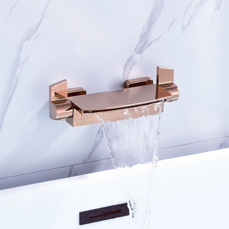 Wall Mounted Metal Freestanding Tub Filler Two Handles Freestanding Faucet