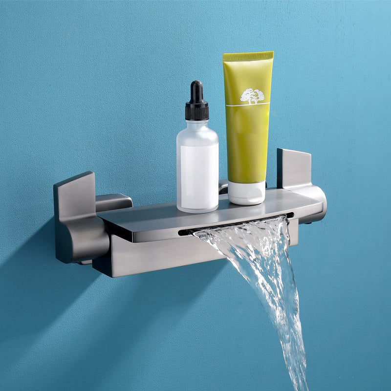 Wall Mounted Metal Freestanding Tub Filler Two Handles Freestanding Faucet