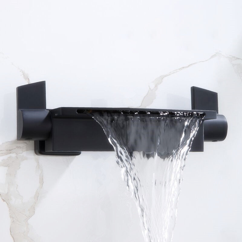 Wall Mounted Metal Freestanding Tub Filler Two Handles Freestanding Faucet