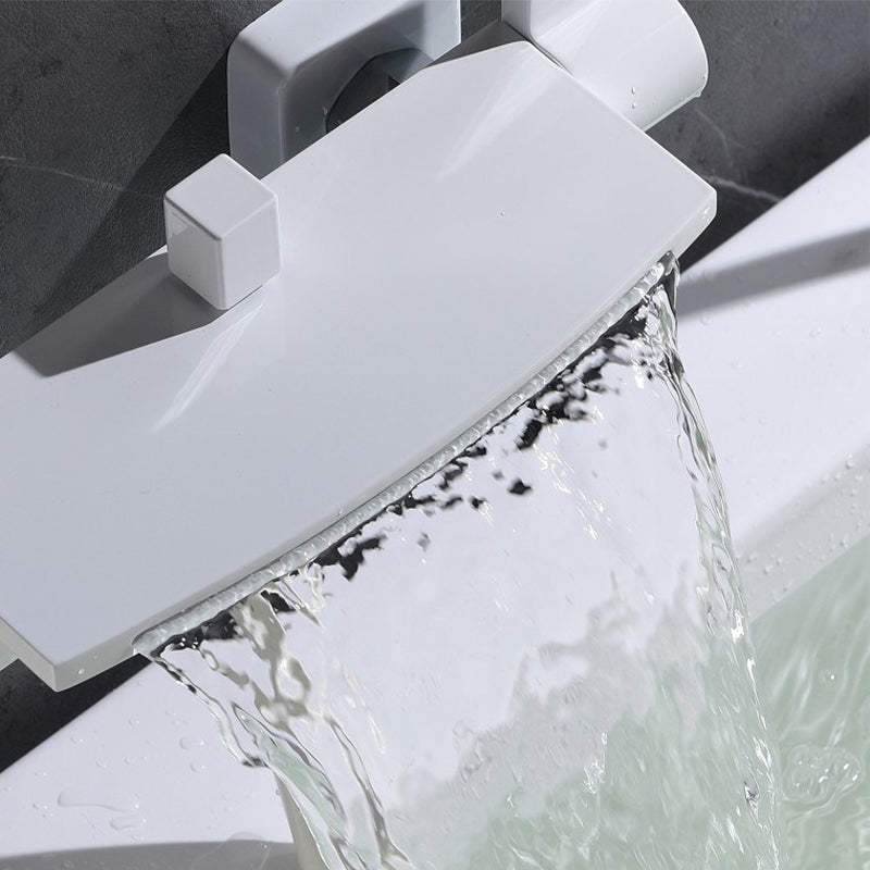Wall Mounted Metal Freestanding Tub Filler Two Handles Freestanding Faucet