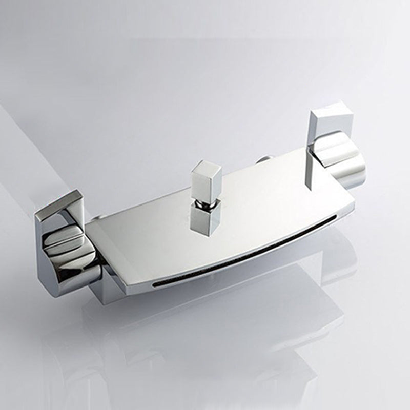 Wall Mounted Metal Freestanding Tub Filler Two Handles Freestanding Faucet