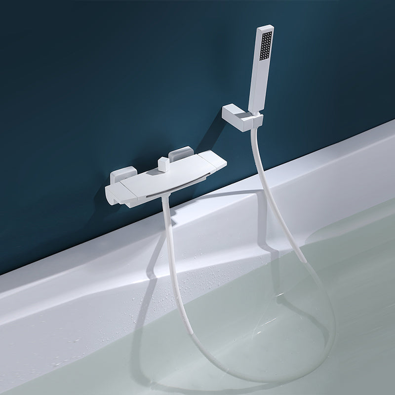 Wall Mounted Metal Freestanding Tub Filler Two Handles Freestanding Faucet