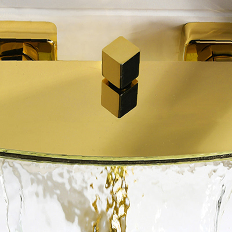 Wall Mounted Metal Freestanding Tub Filler Two Handles Freestanding Faucet