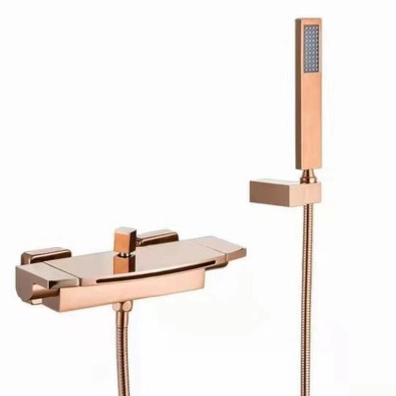Wall Mounted Metal Freestanding Tub Filler Two Handles Freestanding Faucet