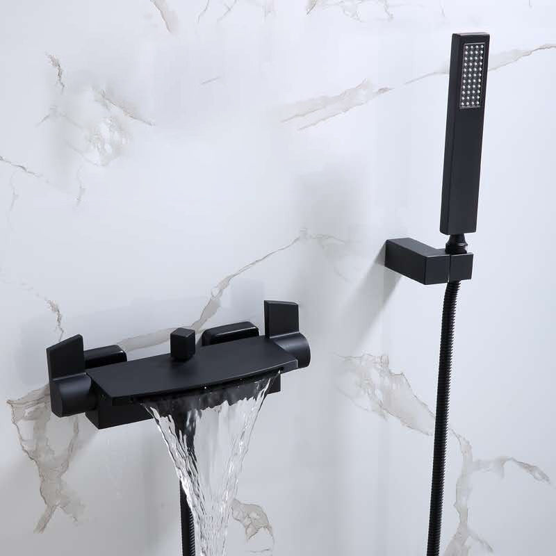 Wall Mounted Metal Freestanding Tub Filler Two Handles Freestanding Faucet