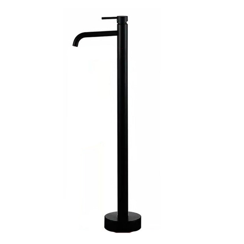 Modern Floor Mounted Metal Freestanding Tub Filler Freestanding High Arc Tub Faucet Set