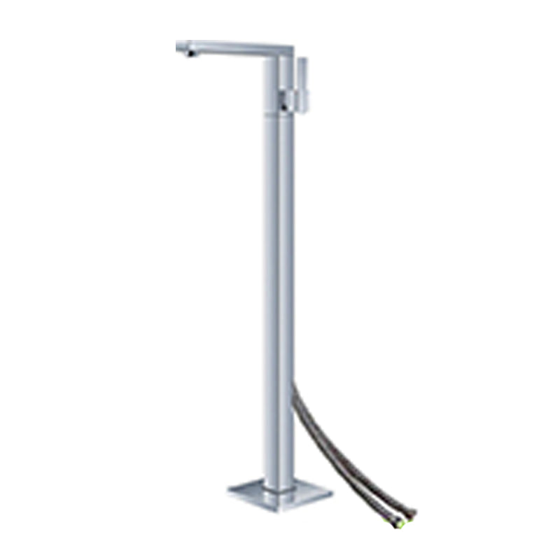 Modern Floor Mounted Metal Freestanding Tub Filler Freestanding High Arc Tub Faucet Set