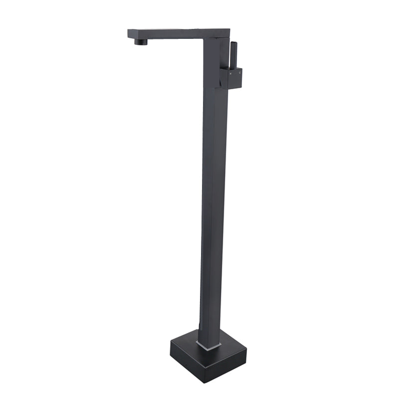 Modern Floor Mounted Metal Freestanding Tub Filler Freestanding High Arc Tub Faucet Set