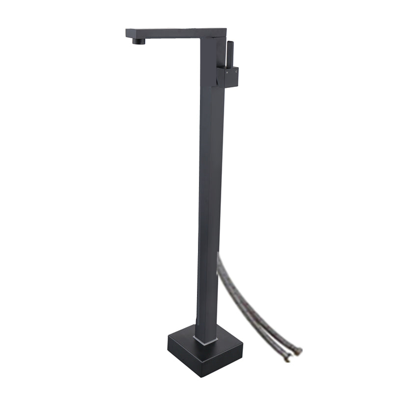 Modern Floor Mounted Metal Freestanding Tub Filler Freestanding High Arc Tub Faucet Set