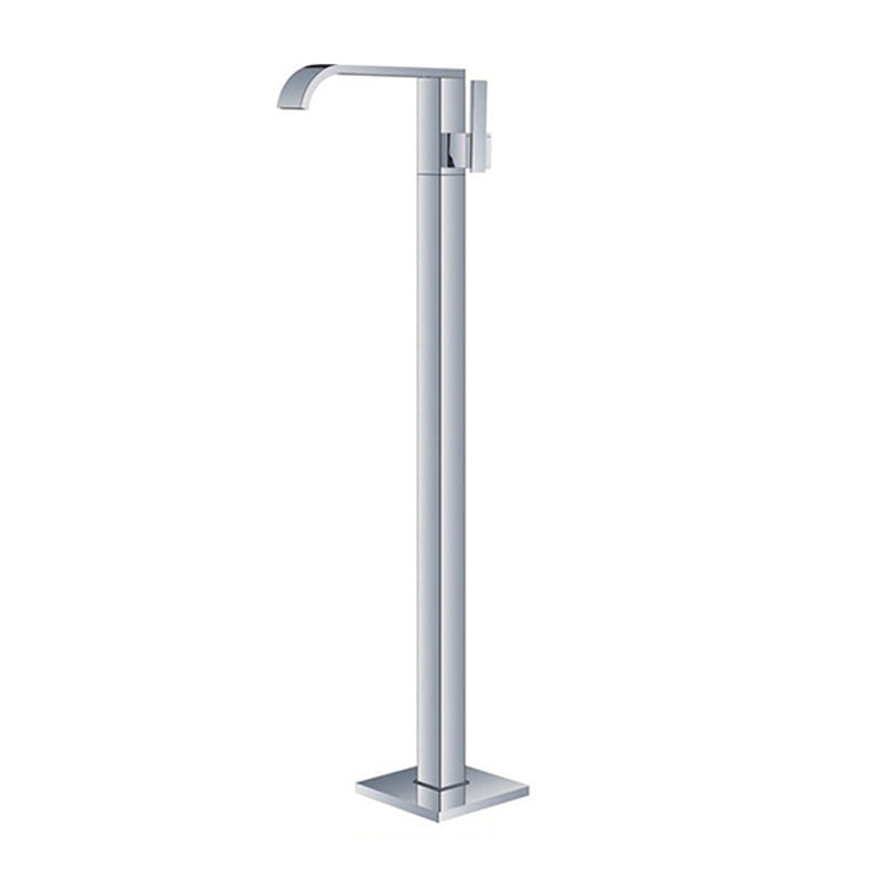 Modern Floor Mounted Metal Freestanding Tub Filler Freestanding High Arc Tub Faucet Set