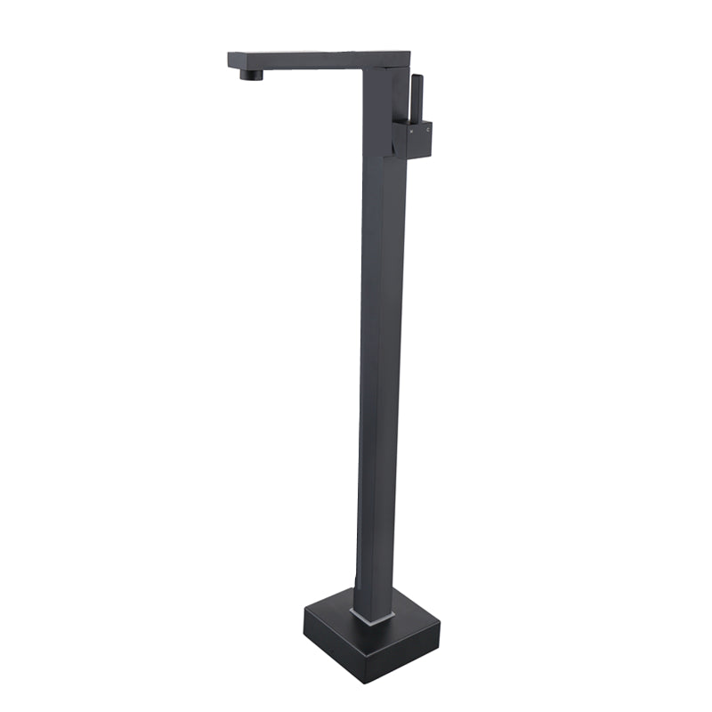 Modern Floor Mounted Metal Freestanding Tub Filler Freestanding High Arc Tub Faucet Set