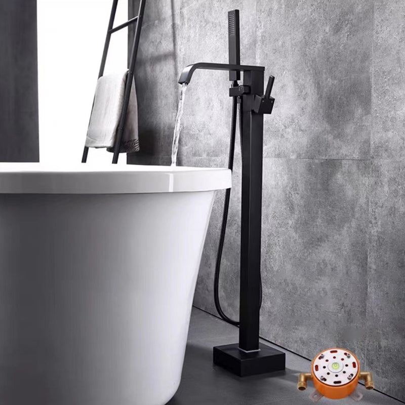 Floor Mounted Metal Freestanding Tub Filler Rotatable Freestanding Bathtub Faucet