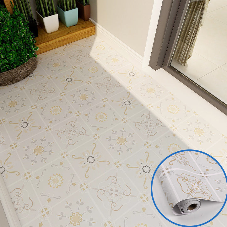 Modern Vinyl Floor Planks Peel & Stick Lattice Printed PVC Flooring