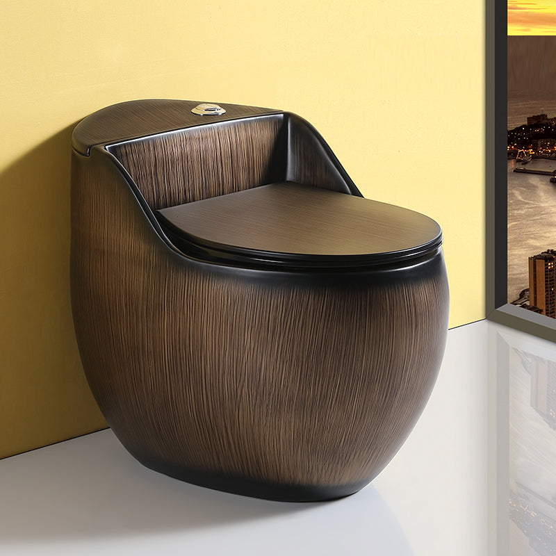 Contemporary Skirted Siphon Jet Toilet Bowl One Piece Urine Toilet with Seat